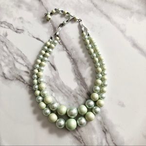 Vintage faux mint pearl necklace